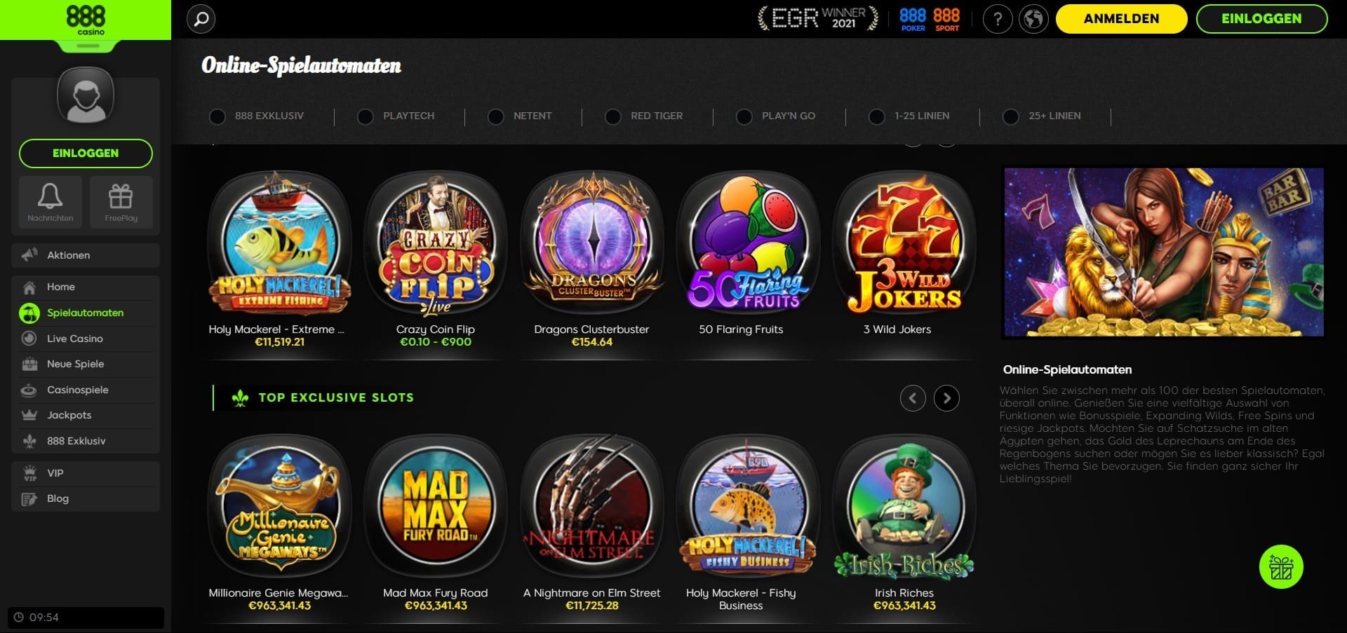 Spielautomaten 888 Casino