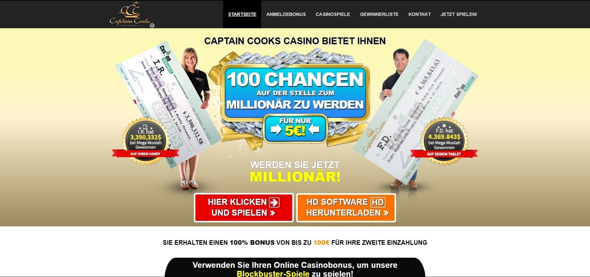 Offizielle Website der Captain Cooks Casino