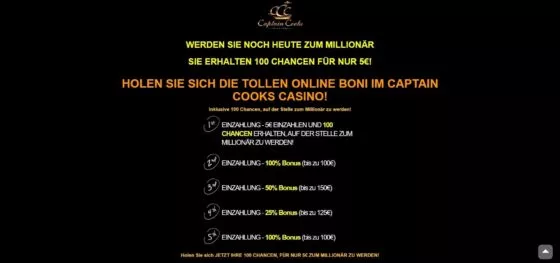 Captain Cooks Casino-Aktionen