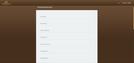 Anmeldung Captain Cooks Casino