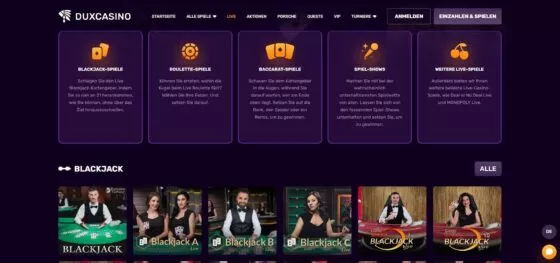 DuxCasino Live-Casino