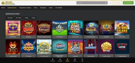Grand Mondial Casino-Spielautomaten