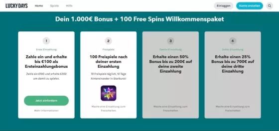Lucky Days Casino-Aktionen