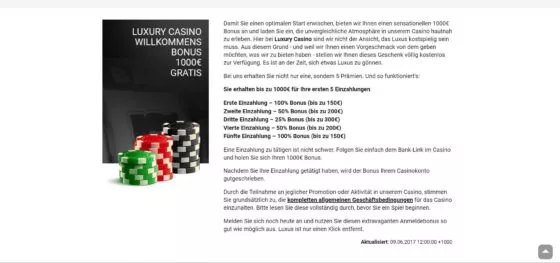 Luxury Casino-Aktionen