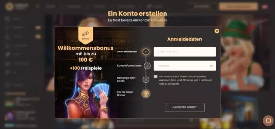 National Casino-Registrierung