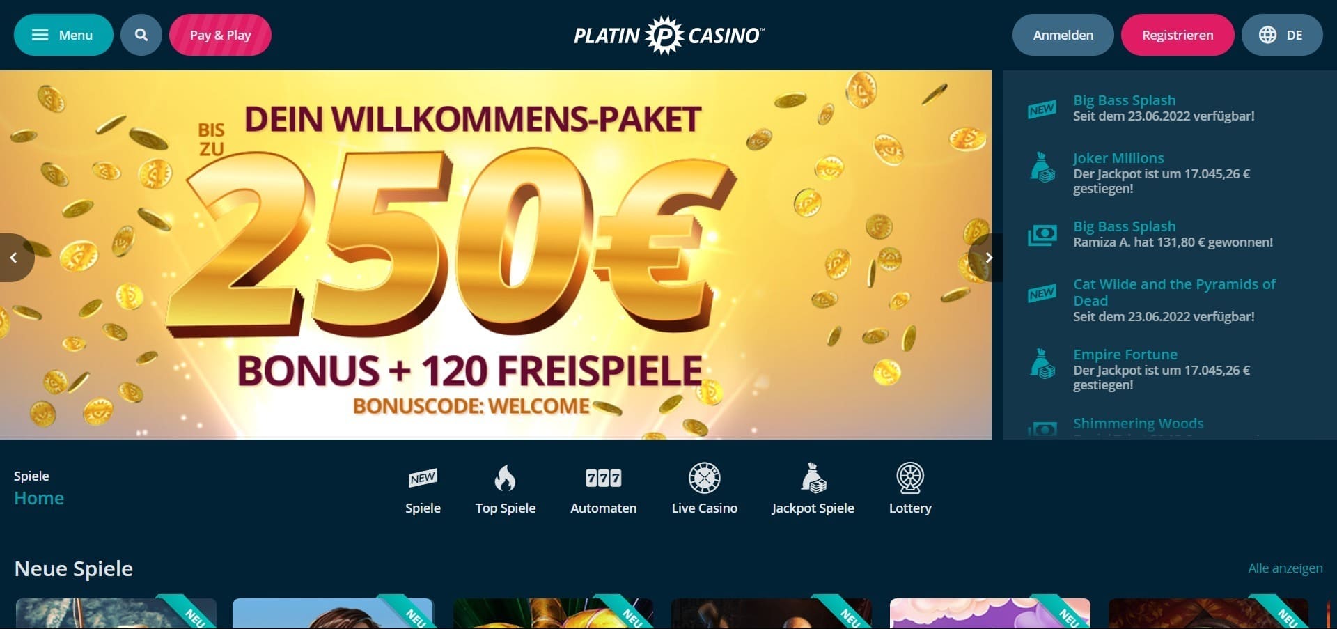 Offizielle Website der Platin Casino