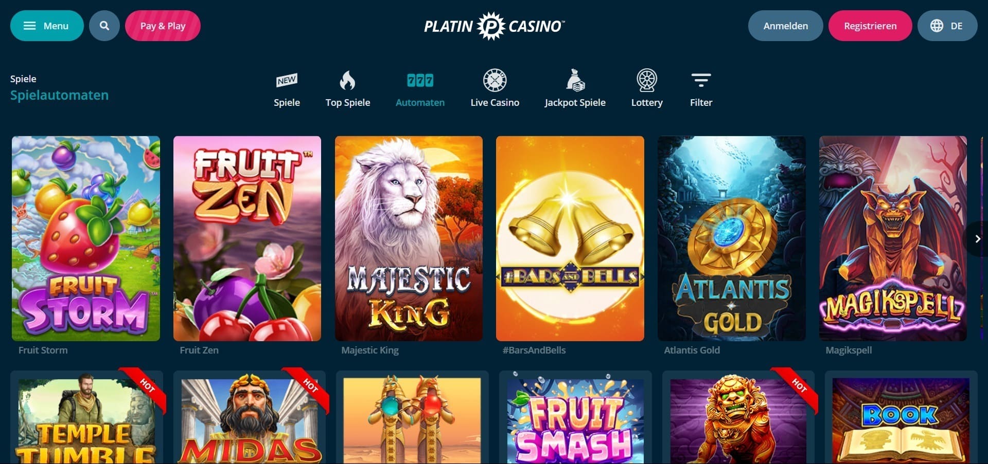 Spielautomaten Platin Casino