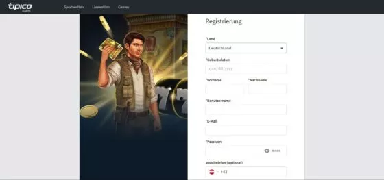 Tipico Casino-Registrierung