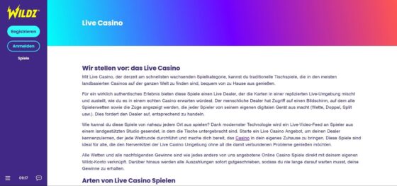 Live Dealer Spiele