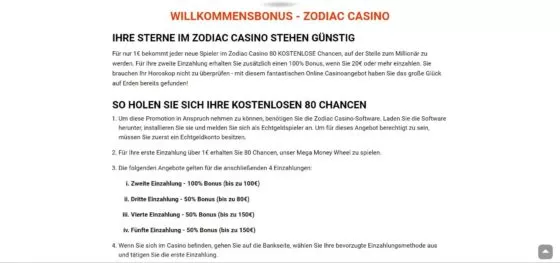 Boni Zodiac Casino