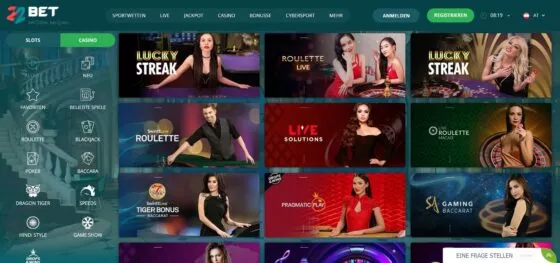 22Bet Live-Casino