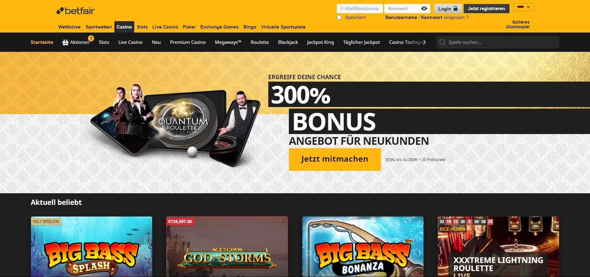 Offizielle Website der Betfair Casino