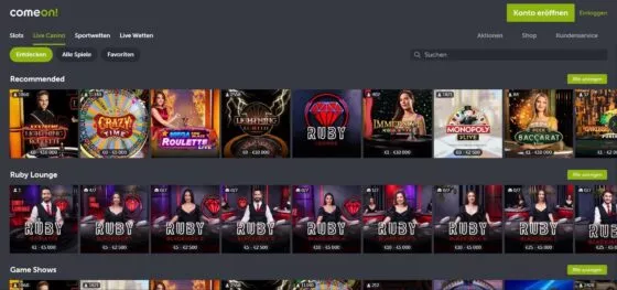 ComeOn Live-Casino