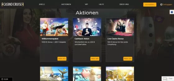 Cruise Casino-Aktionen