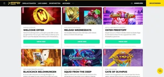 Energy Casino-Aktionen