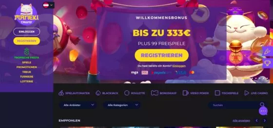 Offizielle Website von Maneki Casino
