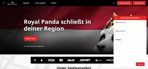 Royal Panda Casino-Kontakte