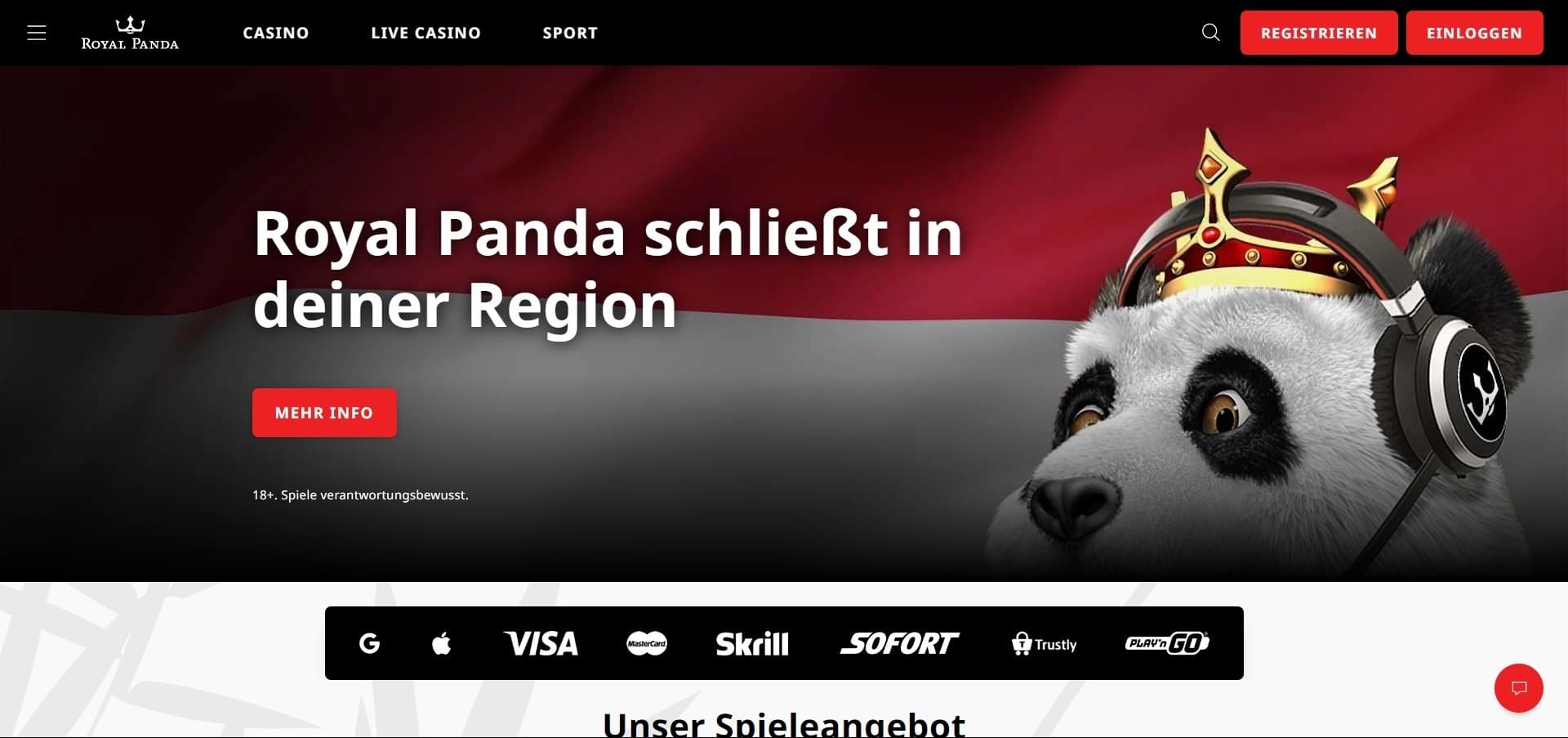 Offizielle Website der Royal Panda Casino