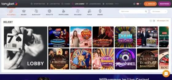 TonyBet Live-Casino