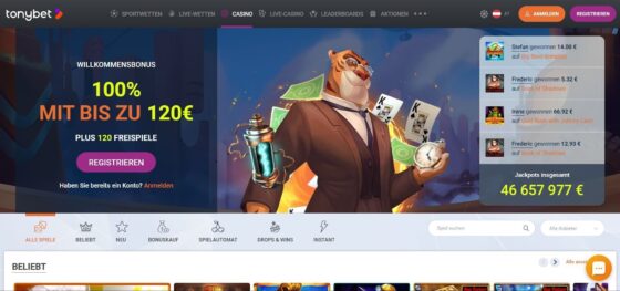 Offizielle Website der TonyBet Casino