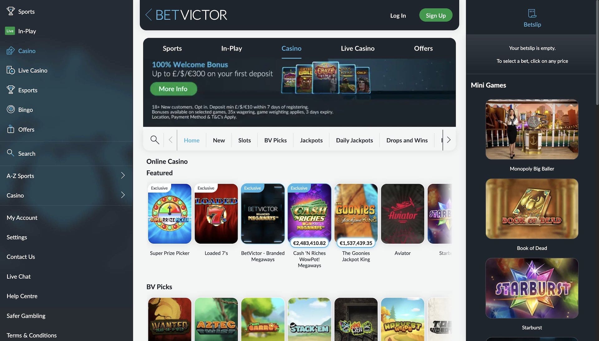 Offizielle Website der BetVictor Casino