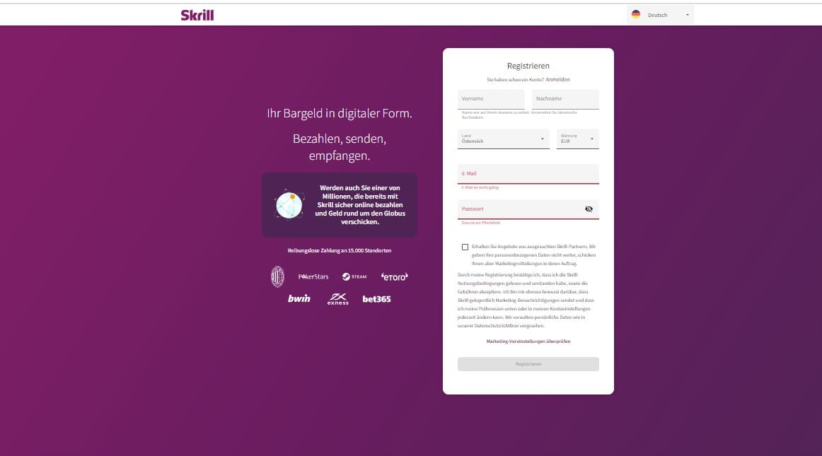 Eröffnen Sie ein Skrill-Konto in Österreich 2