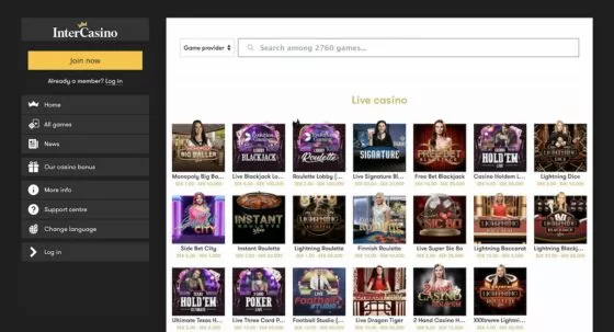 InterCasino Live-Casino