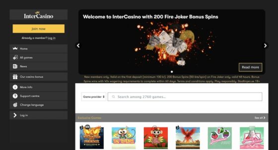Offizielle Website der InterCasino