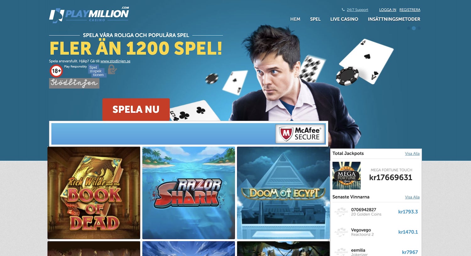Offizielle Website der PlayMillion Casino