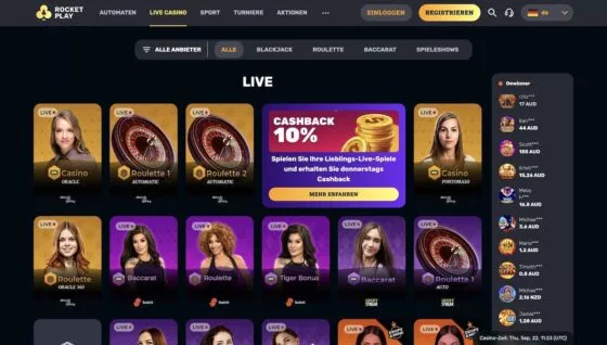 Rocketplay Live-Casino