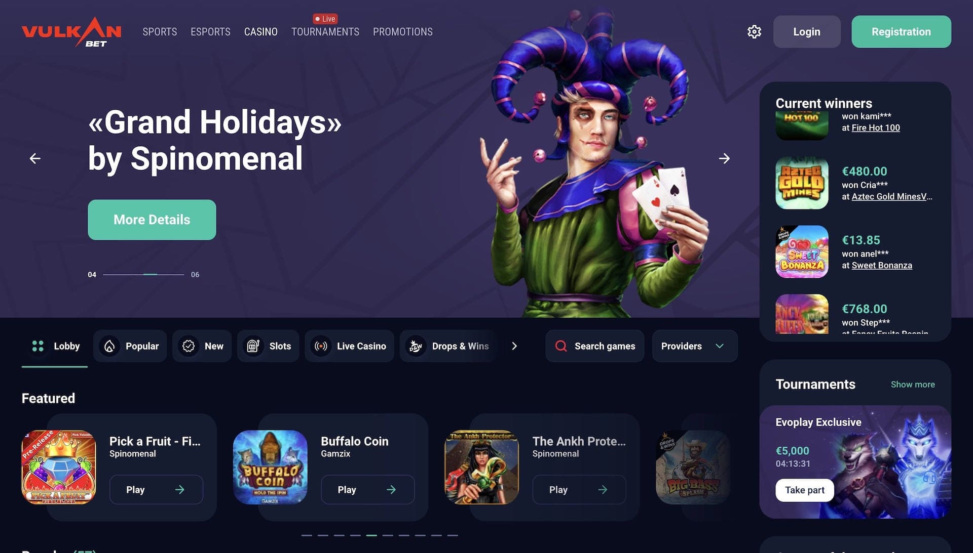 Offizielle Website der Vulkanbet Casino