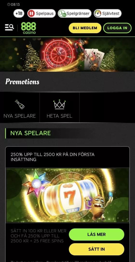 888 Casino apk-Aktionen