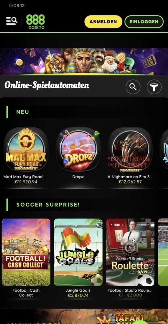 888 Casino-Spielautomaten
