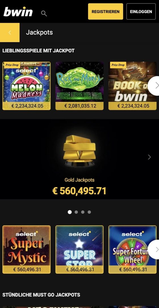Bwin Casino jackpot