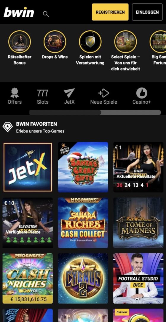 Bwin Casino mobile Applikation