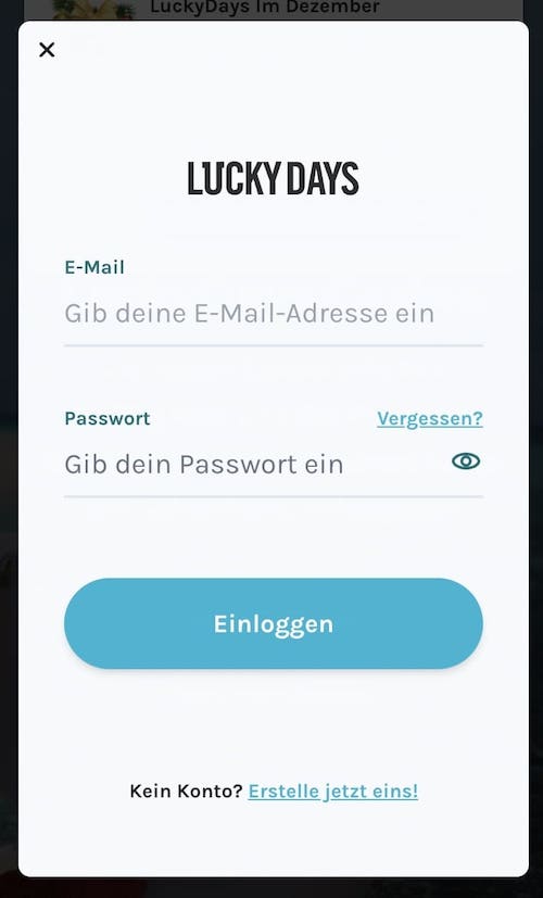 Lucky Day einloggen