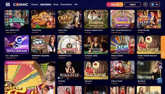 CosmicSlot Live-Casino