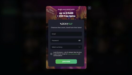 Registrieren Sie sich unter LuckyElf Casino