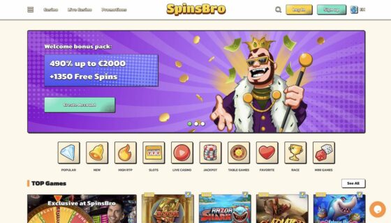 Seine offizielle Website SpinsBro Casino