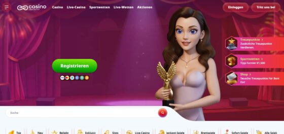 Casino Infinity Hauptseite