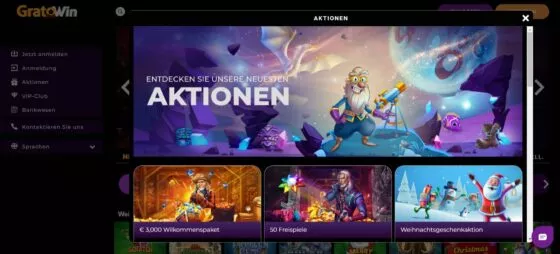 Gratowin Casino-Aktionen