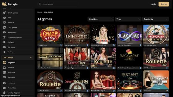 FairSpin Casino - Live