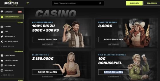 Sonderaktionen im Sportuna Casino
