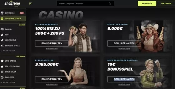 Sportuna Casino-Aktionen