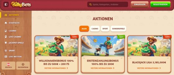 Billybets casino aktionen