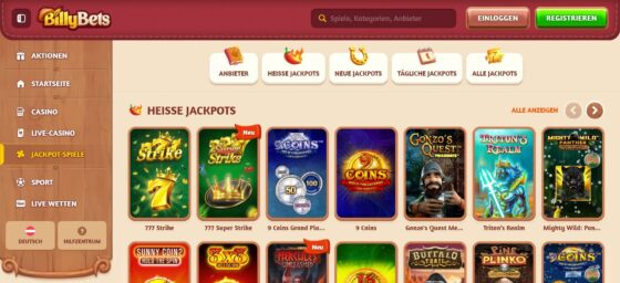 Billybets heisse jackpots