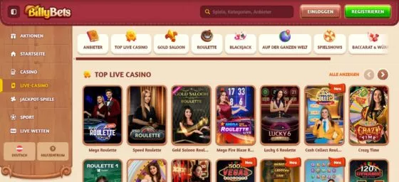 Billybets Live-Casino