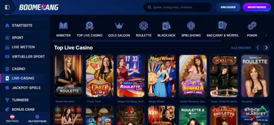 Boomerang Live-Casino