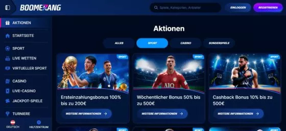 Boomerang Casino-Sport-Aktionen