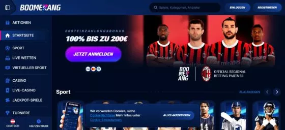 Offizielle Website von Boomerang Casino